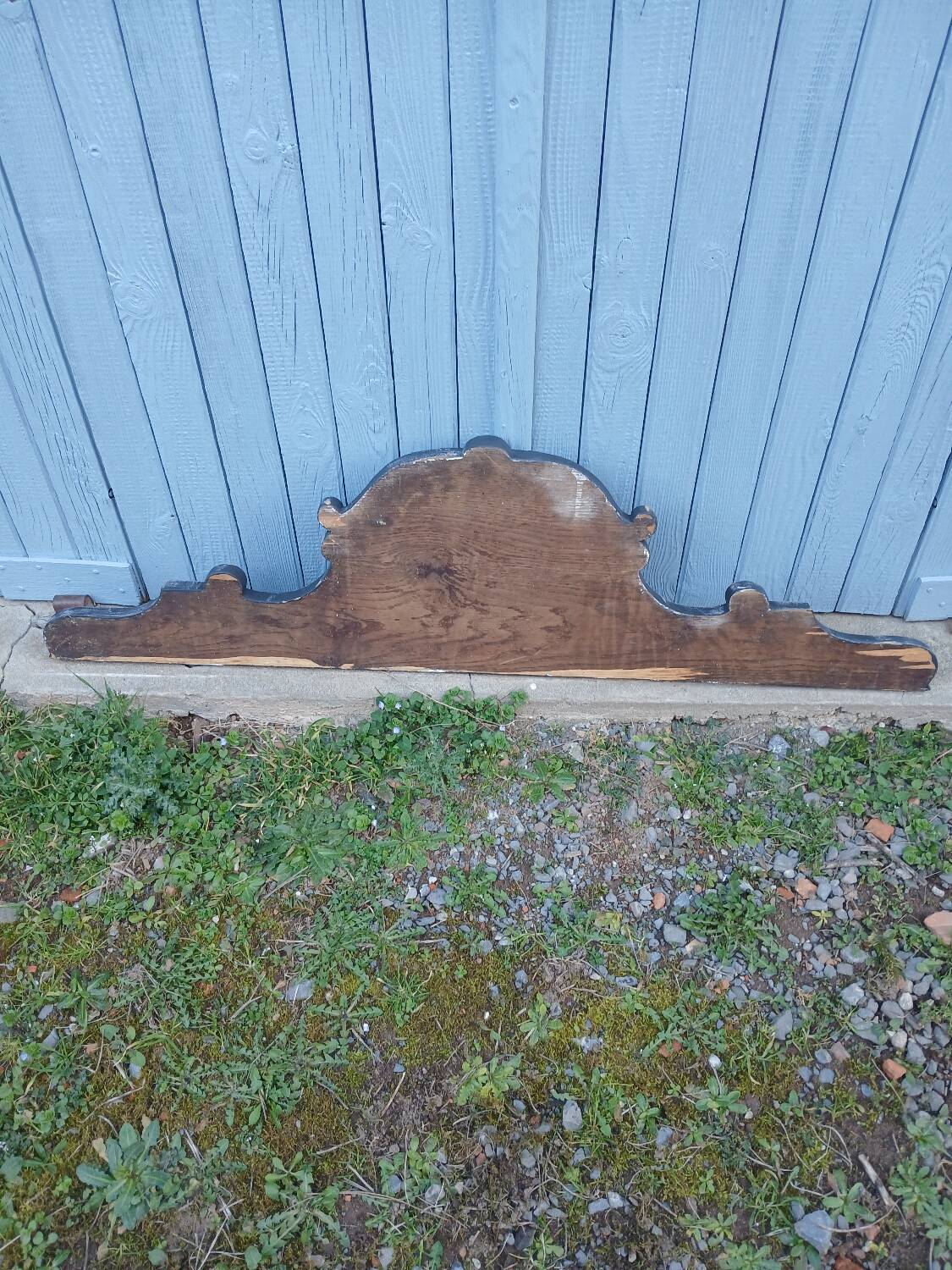 Antique carved wooden pediment