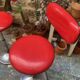 Pair of telescopic stools mirima skai red vintage 80s