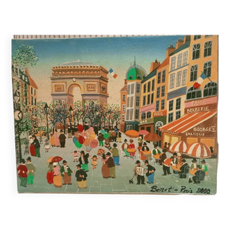 Scene parisienne par Patrick Benet-huile sur toile