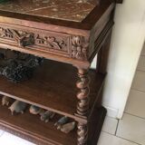 Oak and marble restaurant service console