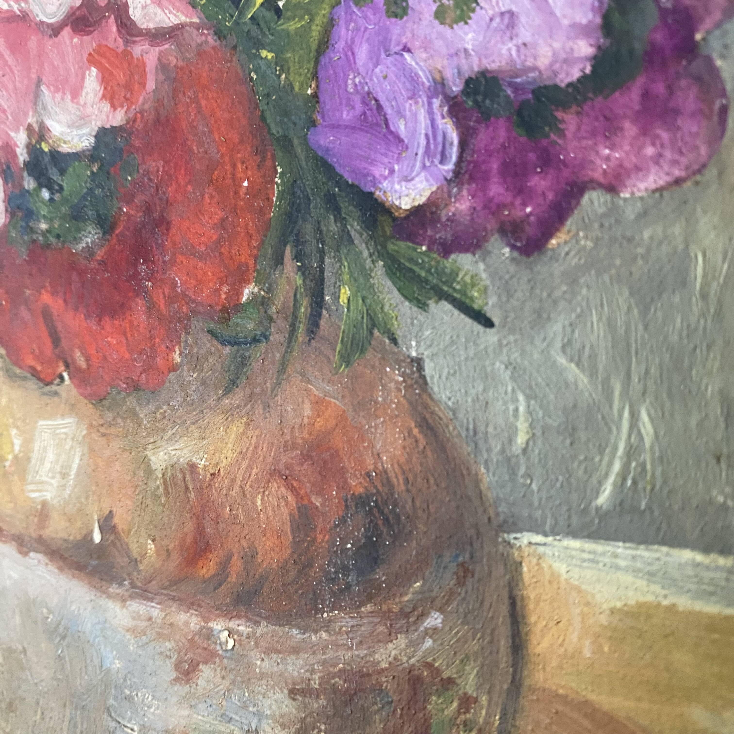 Framed flower painting of anemones