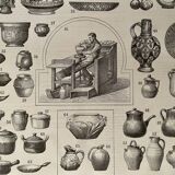 Lithograph engraving on pottery from 1897