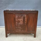 1930 Art Deco chest of drawers with recessed pink marble