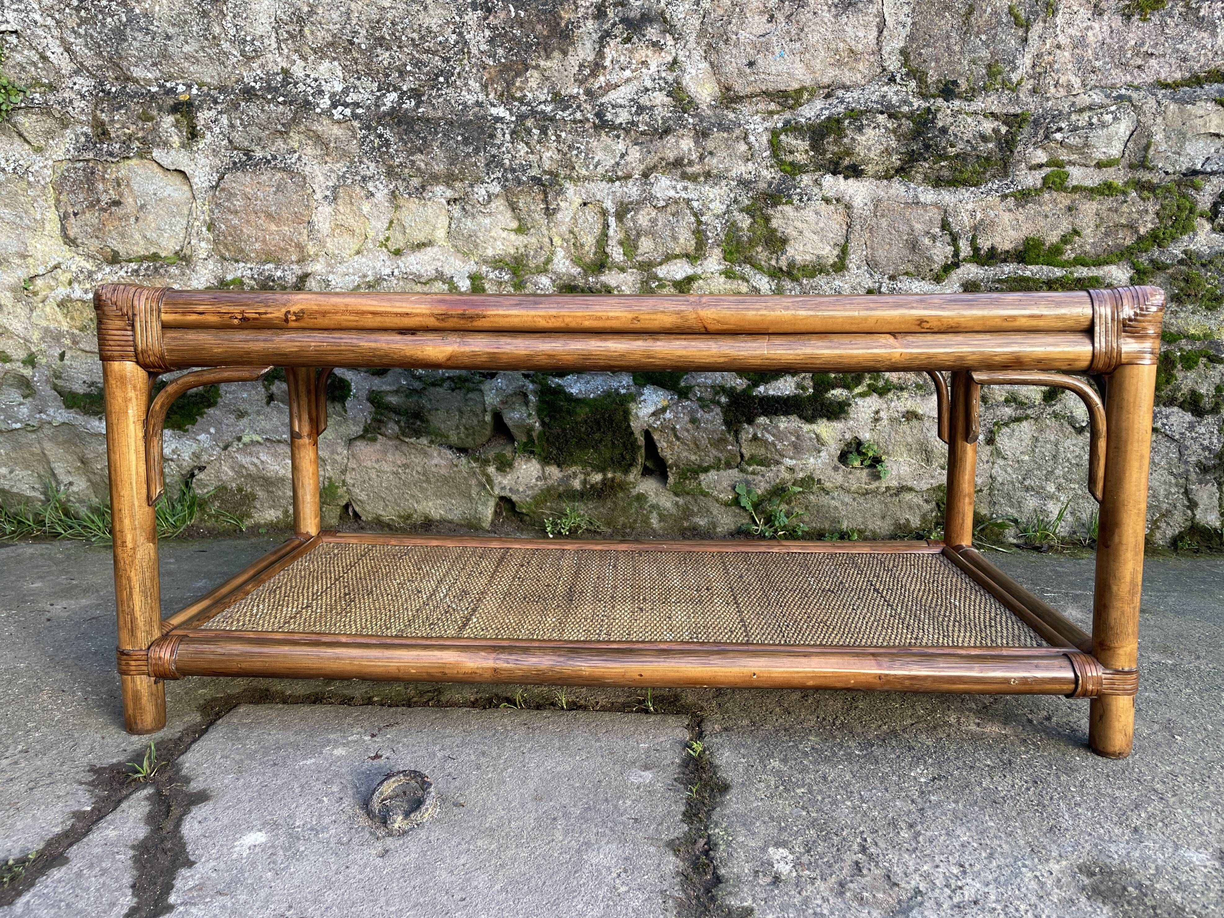 Roche Bobois bamboo coffee table