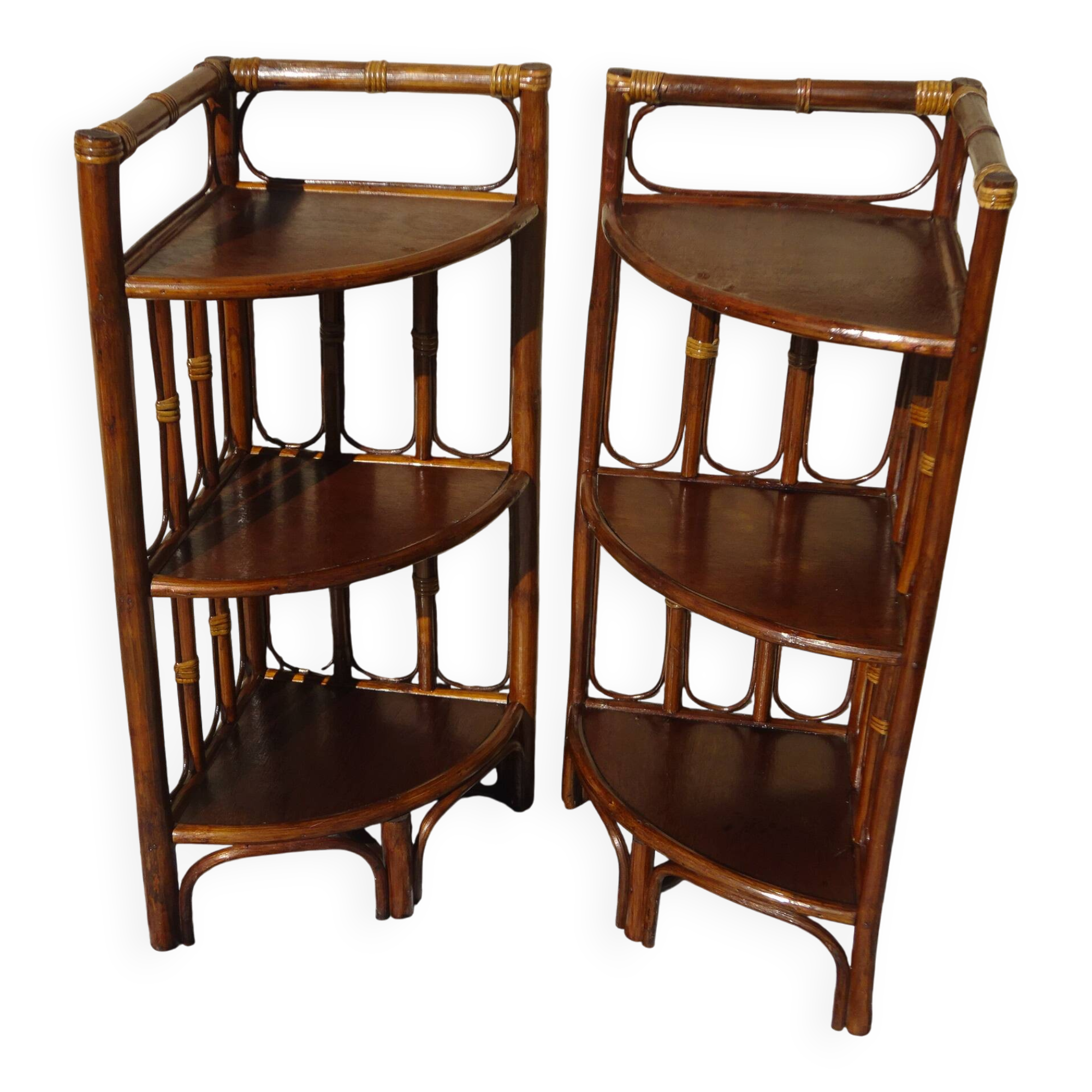 Pair of rattan bedside tables