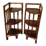 Pair of rattan bedside tables