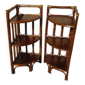 Pair of rattan bedside tables