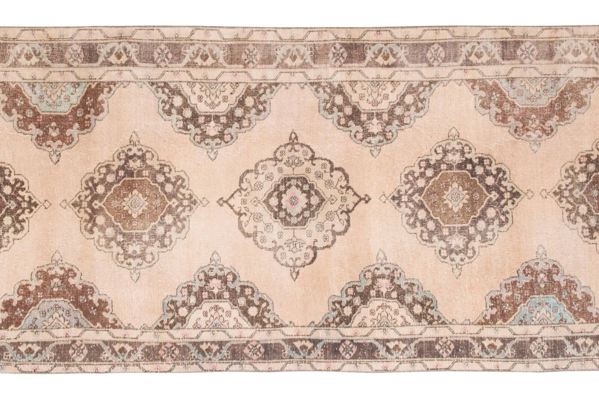 Vintage Turkish hallway rug 137x364 cm