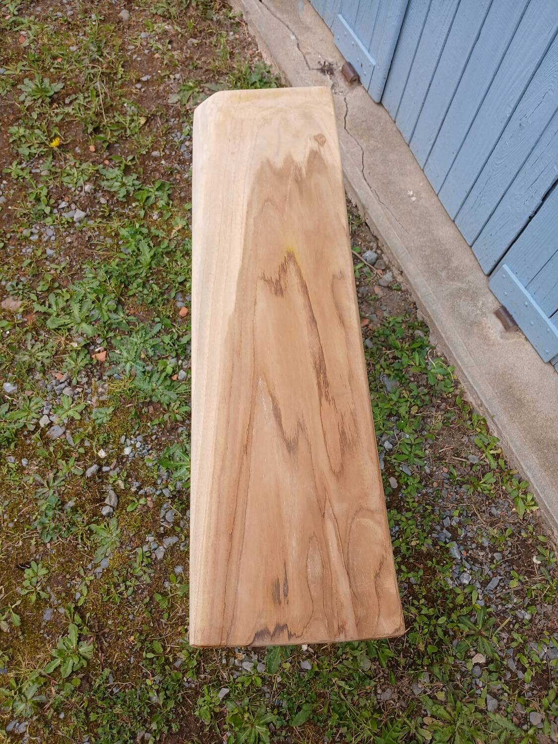 Small bench in raw solid wood