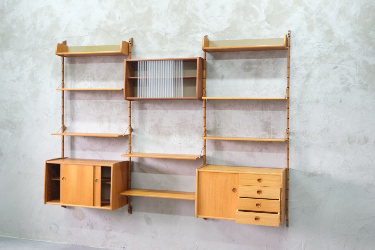 Mid-Century Modular Teak Wall Unit by John Texmon for Blindheim Mobelfabrik, Norway,  1960s