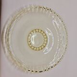 Coupe plate plat verre soufflé moulé coloré jaune miel Pierre D’Avesn Art Déco