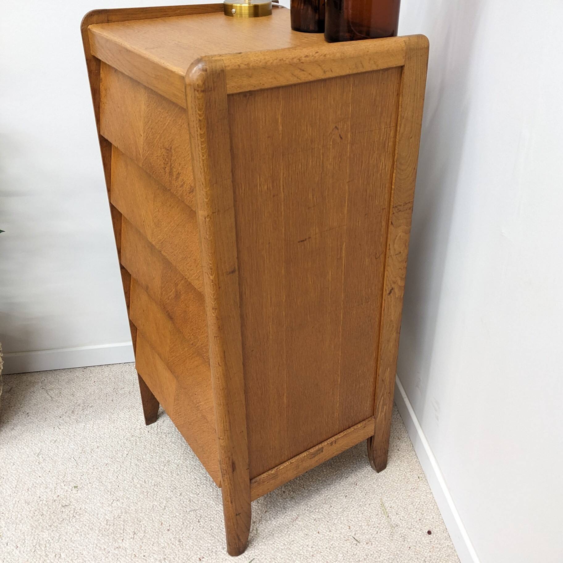 Chevron veneer chiffonier