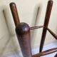 High stool in solid wood, Scandinavian style, 50s, 82 cm