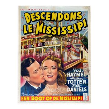 Original movie poster "Let's go down the Mississippi" 35x48cm 1953