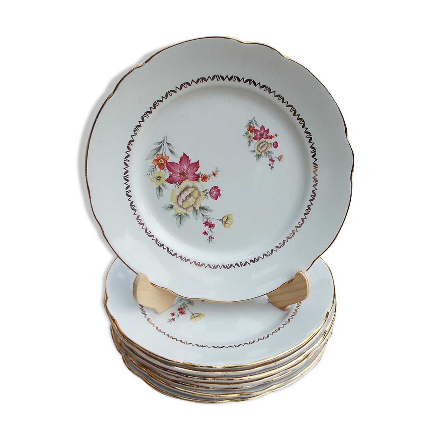 8 assiettes plates KG Lunéville