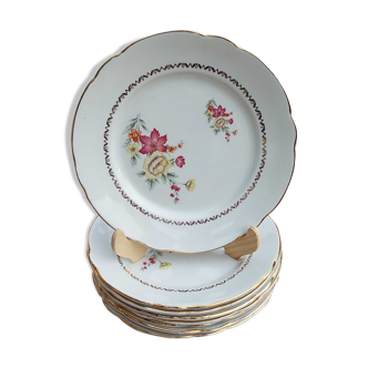 8 assiettes plates KG Lunéville