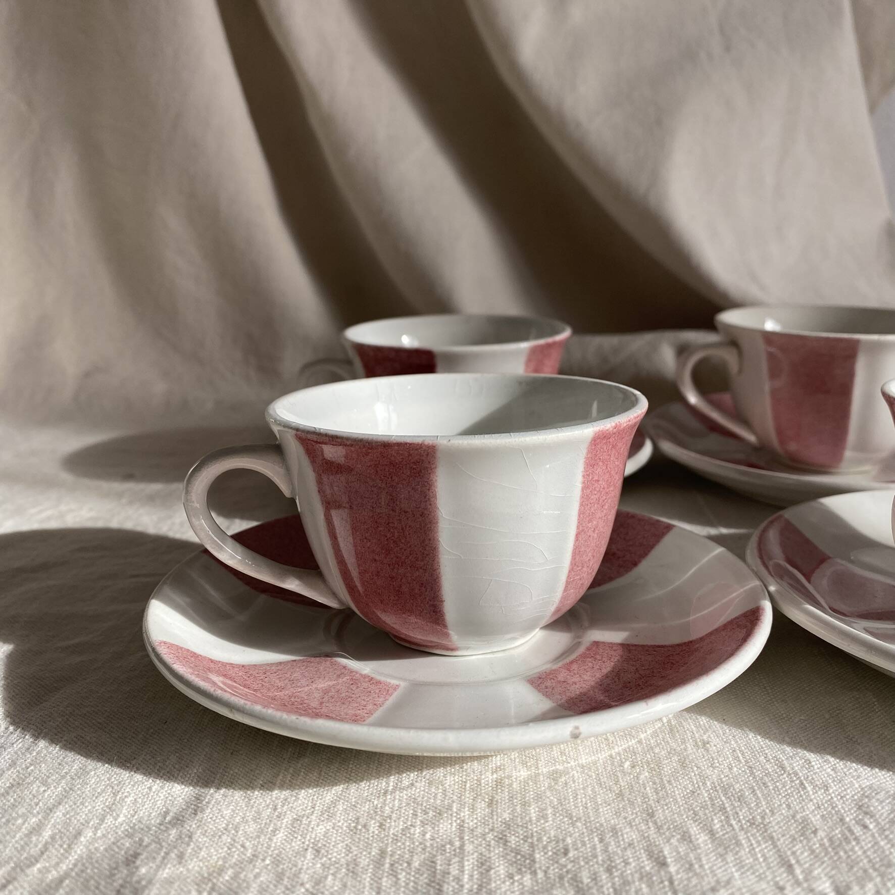 Cups and saucers from the 1960s.