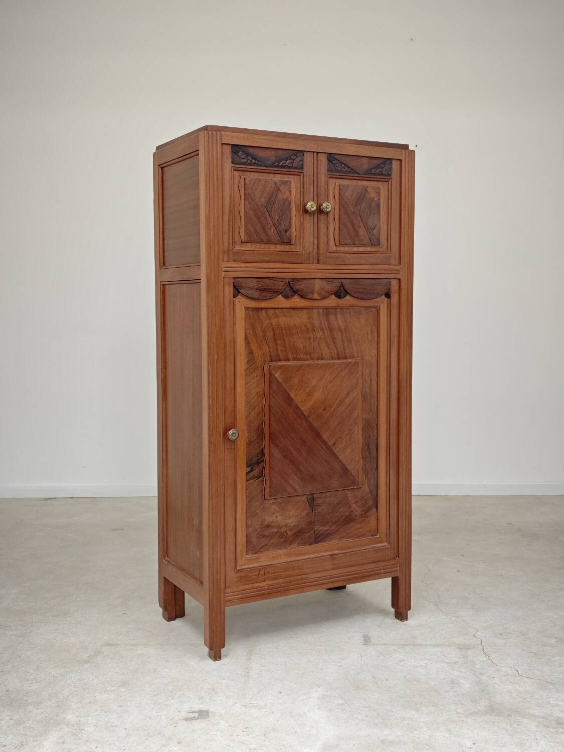 Antique wooden gramophone sideboard Art Deco France 1950