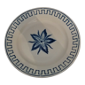 Badonviller round earthenware serving dish France blue floral decoration