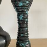 Pair of vintage glazed ceramic vases