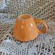 6 tasses à café et soucoupes style barbotine
