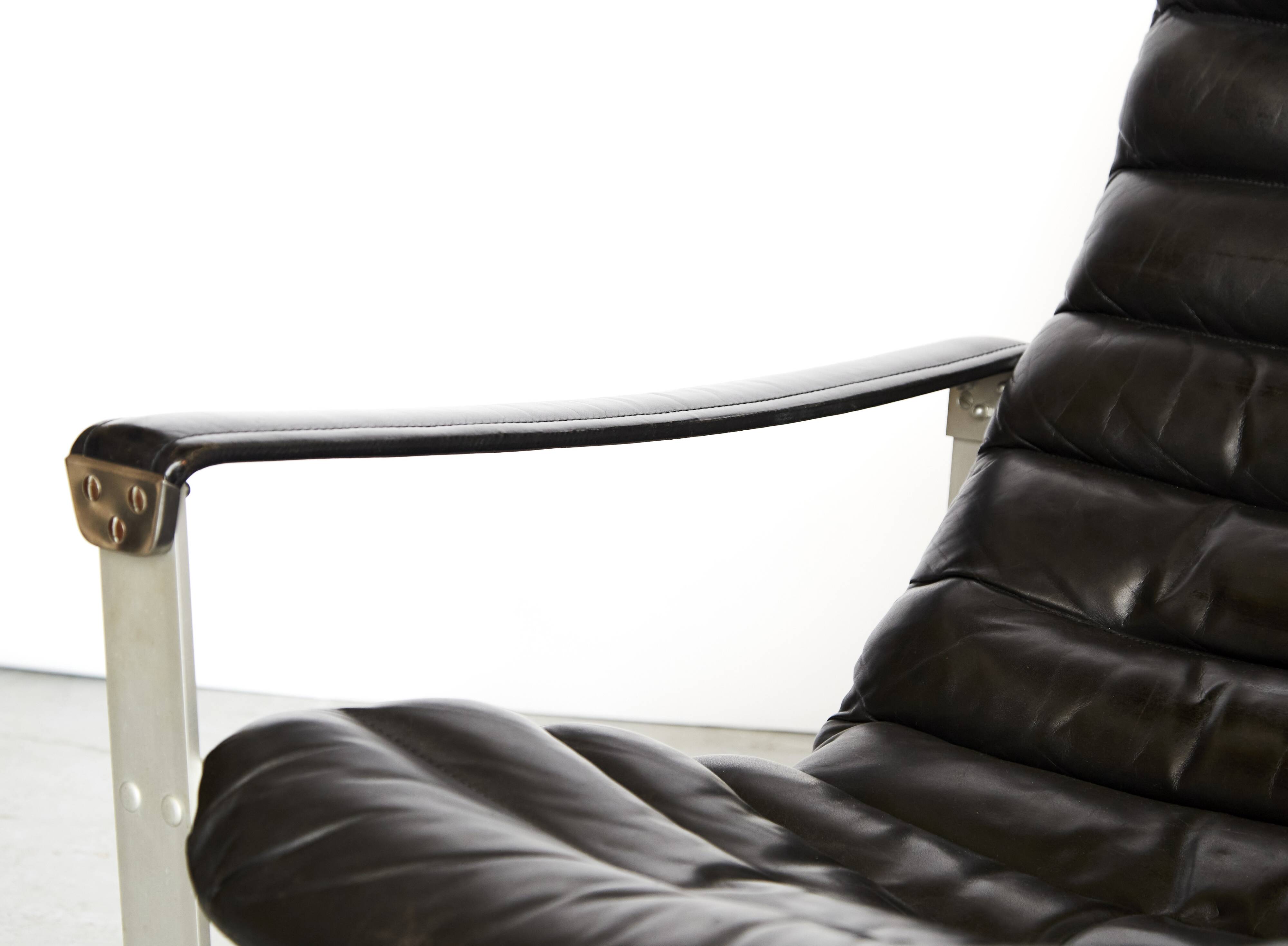 Lounge chair and ottoman Ilmari Lappalainen "Pulkka" for ASKO