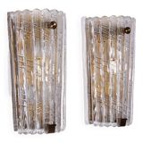 Appliques Orrefors Design XXL de Carl Fagerlund en verre et laiton, années 1960