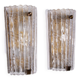 Appliques Orrefors Design XXL de Carl Fagerlund en verre et laiton, années 1960