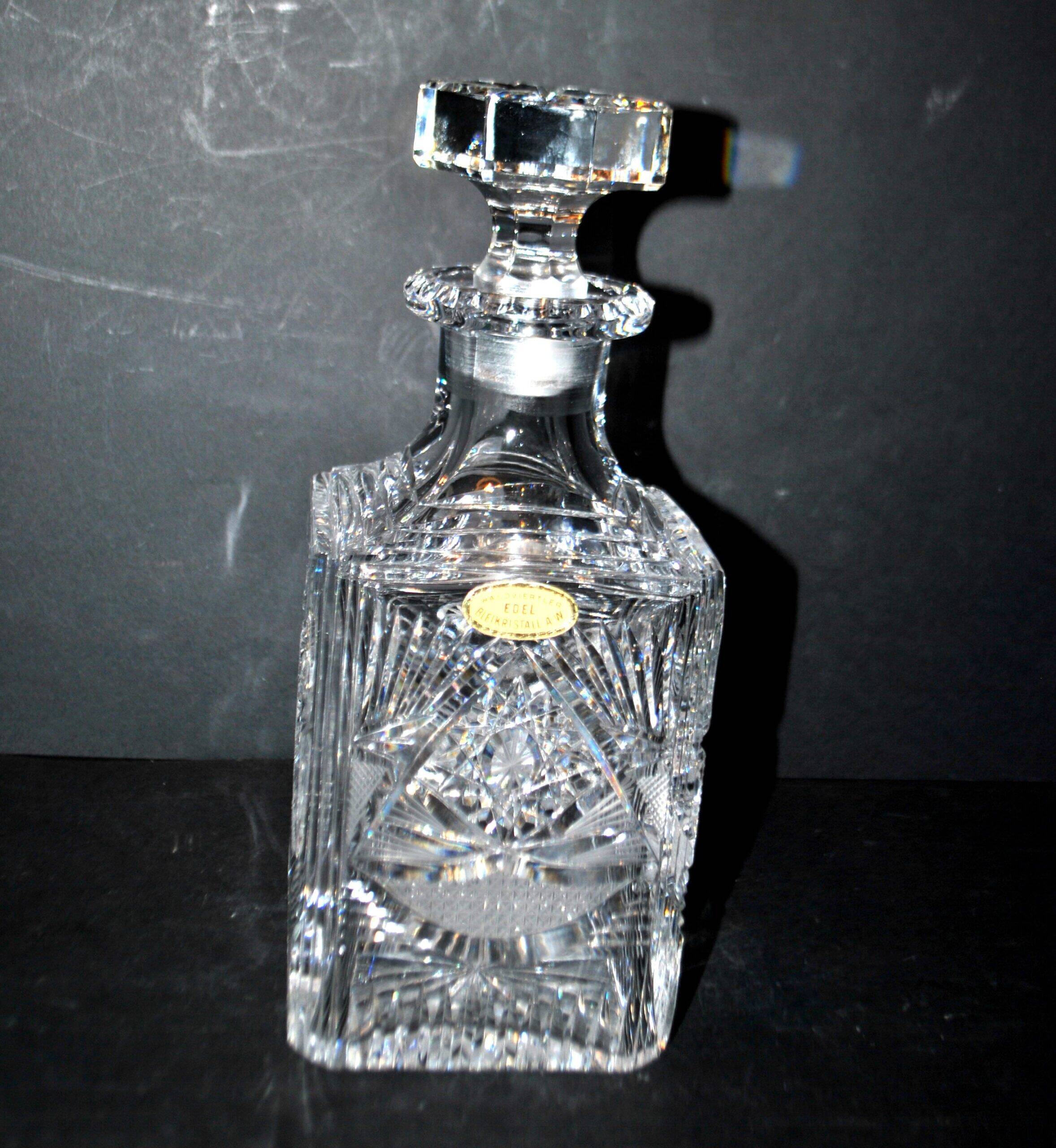 Waldviertler Edel Bleikristall cut crystal whisky decanter