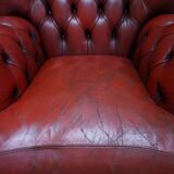 Vintage English Leather Dellbrook Chesterfield Club Chair