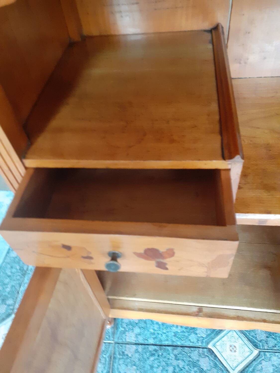 Louis XV style rosewood marquetry display case
