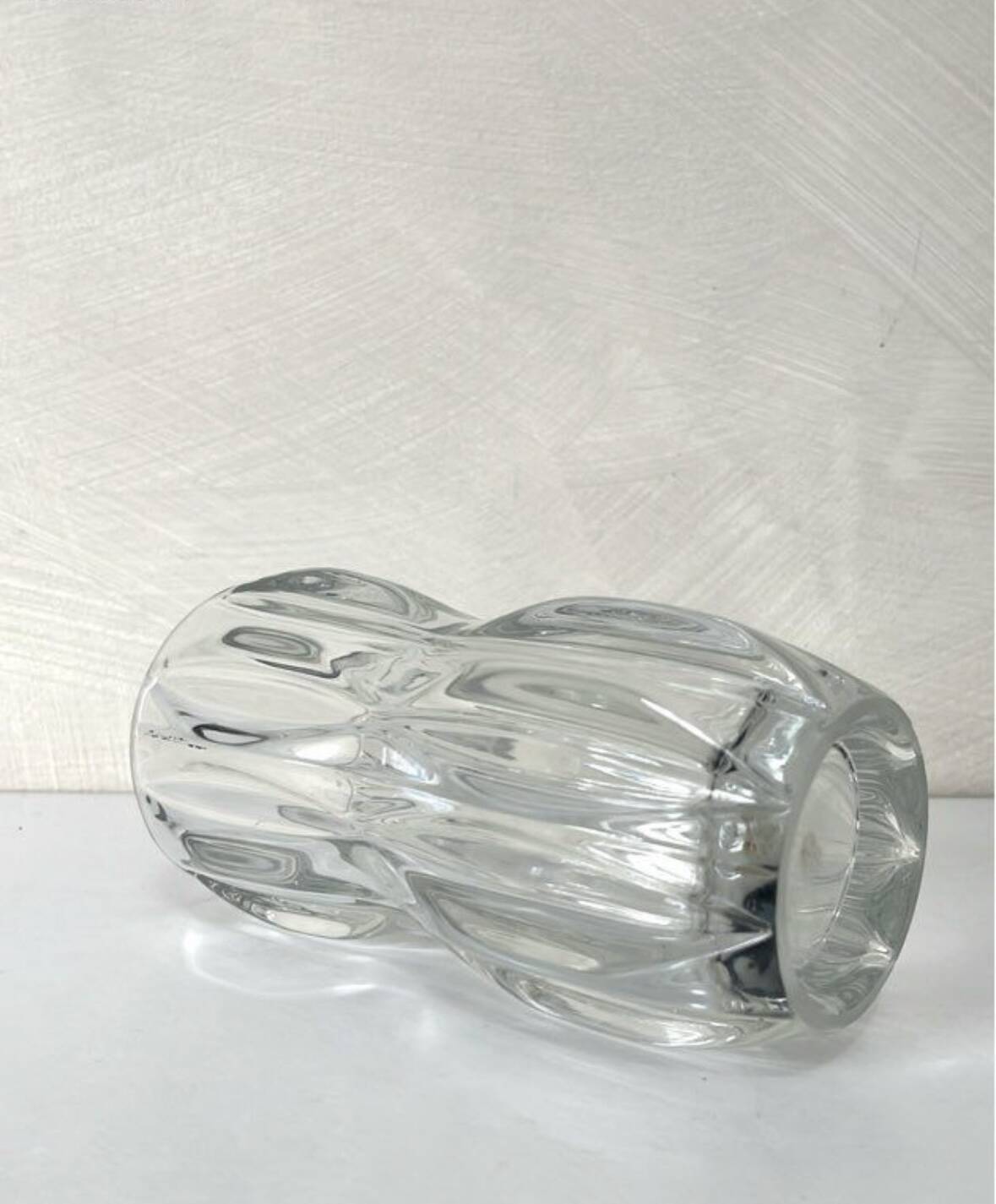 SKLO Union vase by Jan Schmidt, mid-century in clear glass