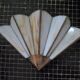 70's "fan" wall light in mother-of-pearl and vintage metal