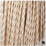 Wooden lamp, fabric cable 2M, cotton shade