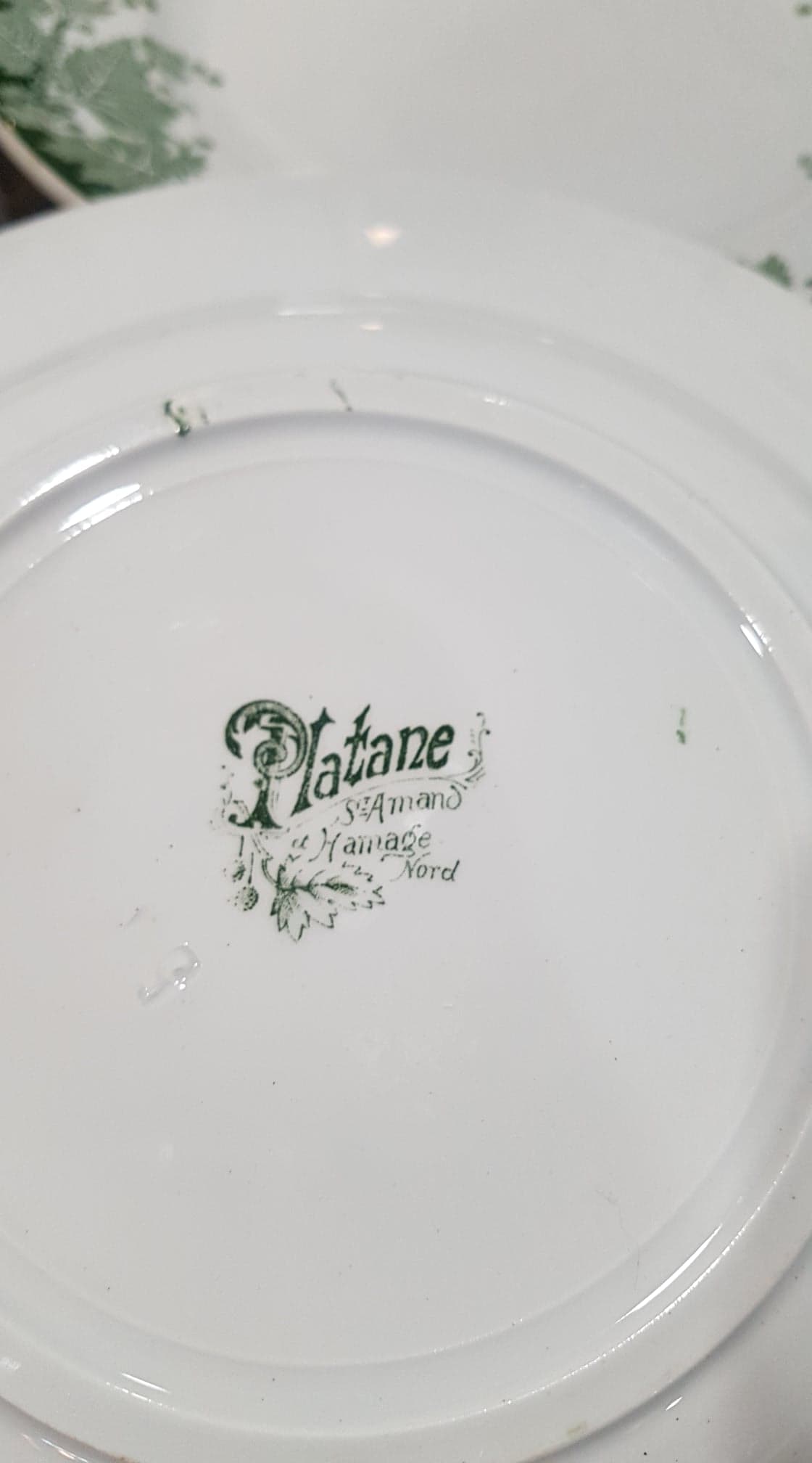 Lot of 6 plates Saint-Amand and Hamage model Platane