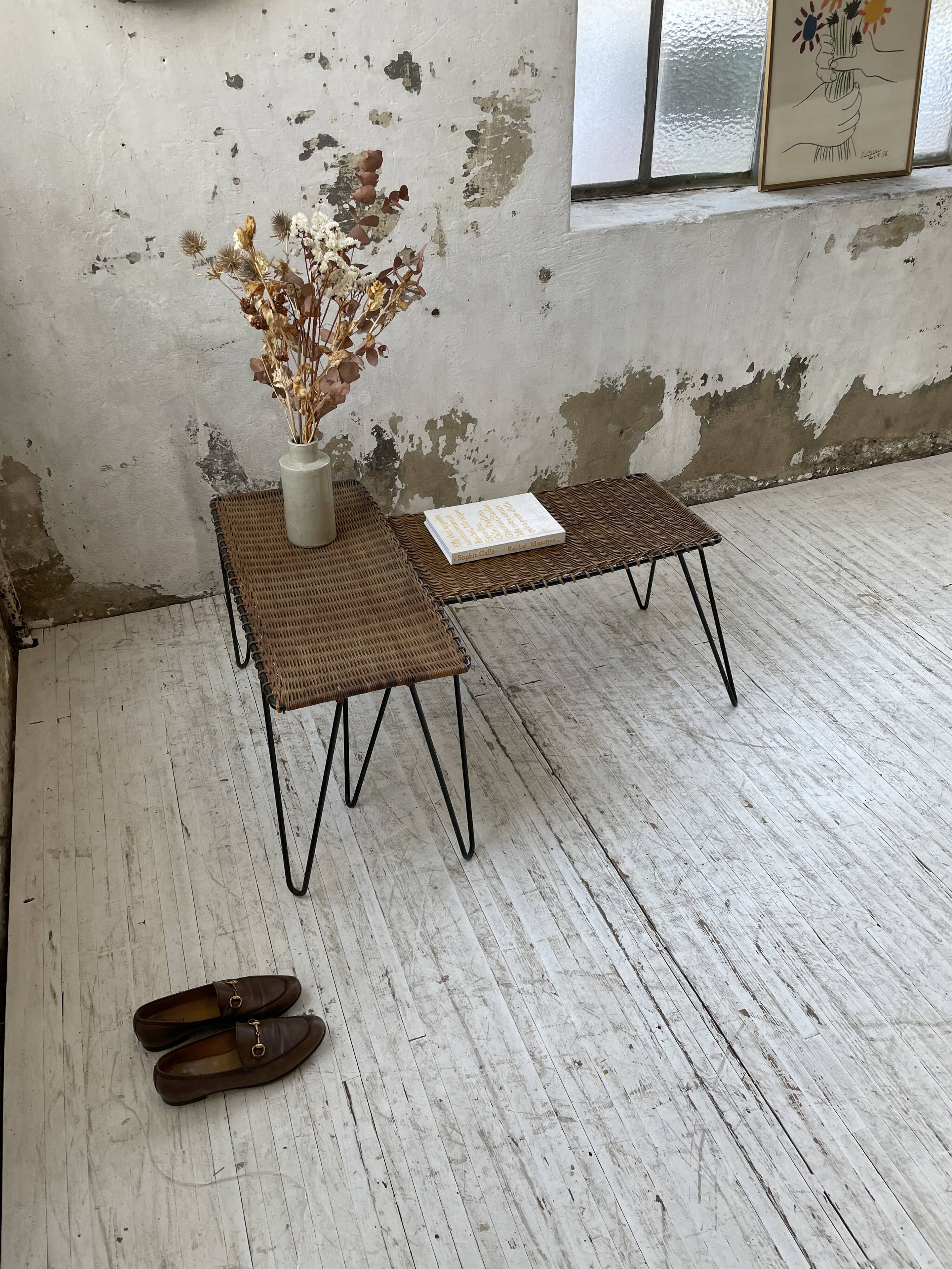 Duo of wicker tables RaouDuo of wicker tables Raoul Guysl Guys