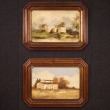 Peinture de paysage italienne signée du XXe siècle