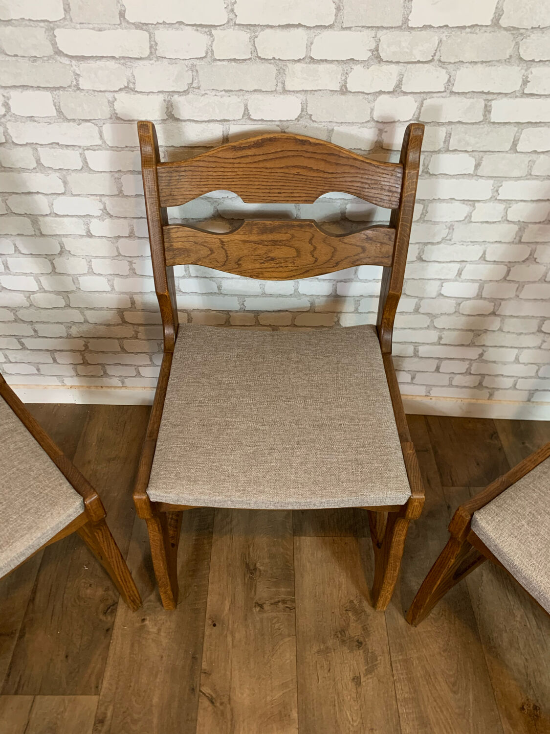 Series of 3 Guillerme and Chambron chairs