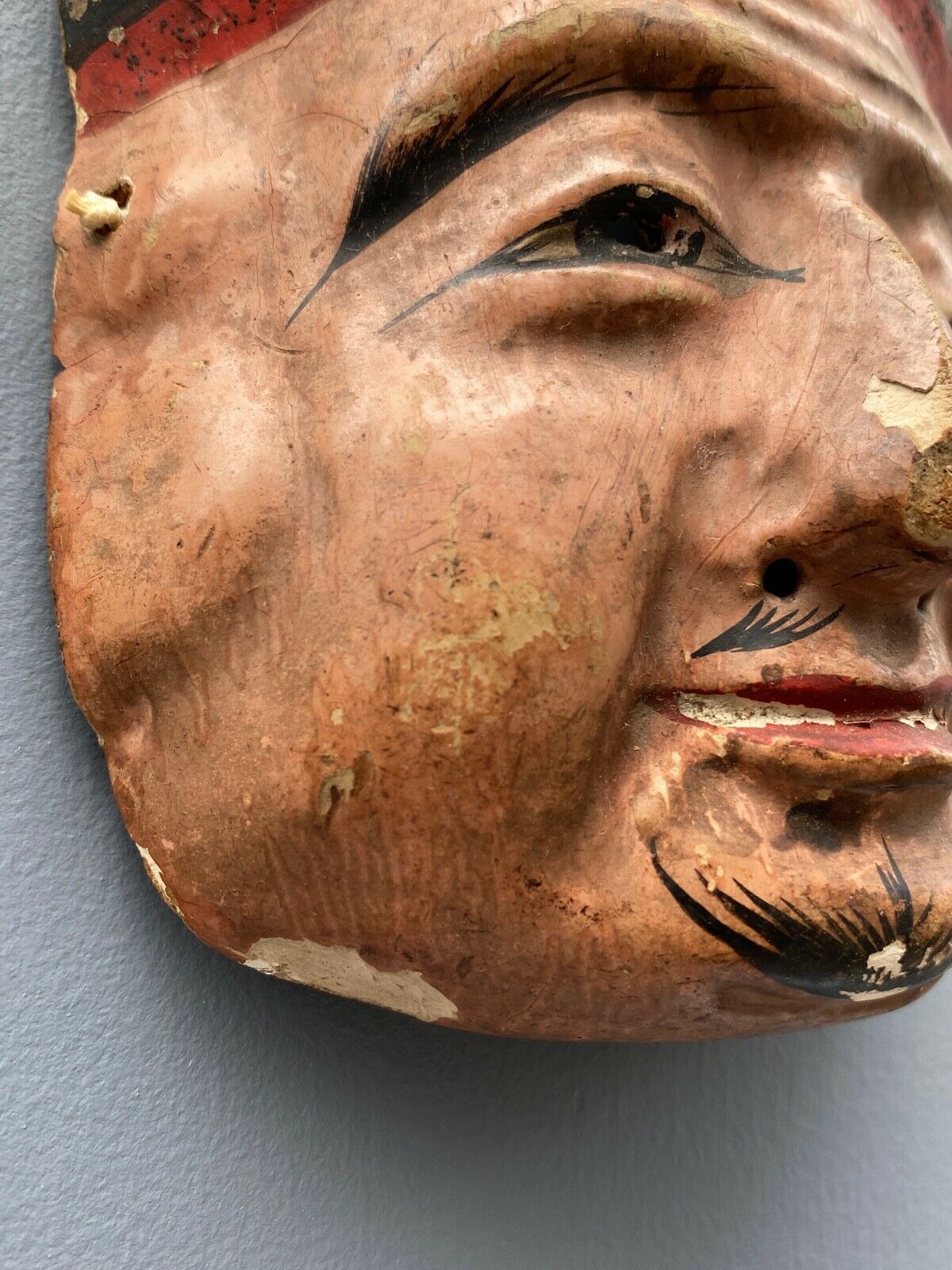 MINIATURE MASK JAPAN SIGN PERIOD EDO XIXTH CARVED WOOD