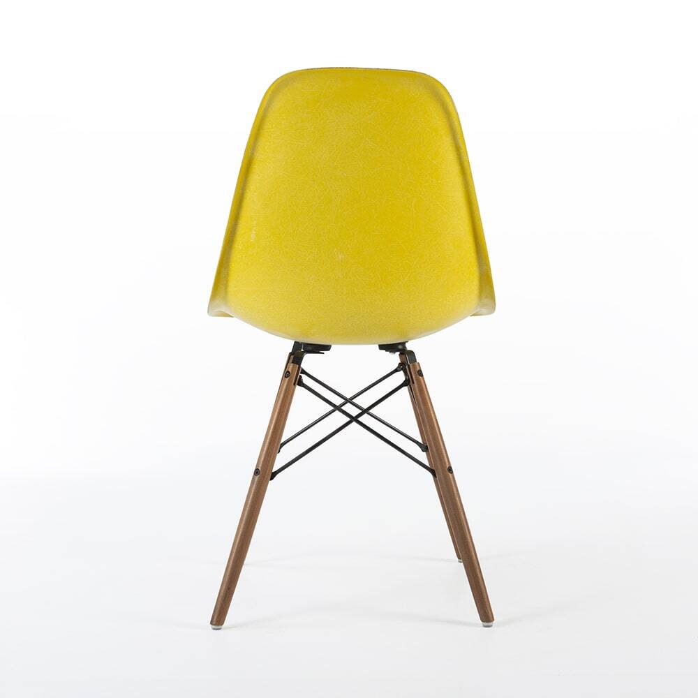 Yellow Pair (2) Herman Miller Original Eames DSW Side Shell Chairs