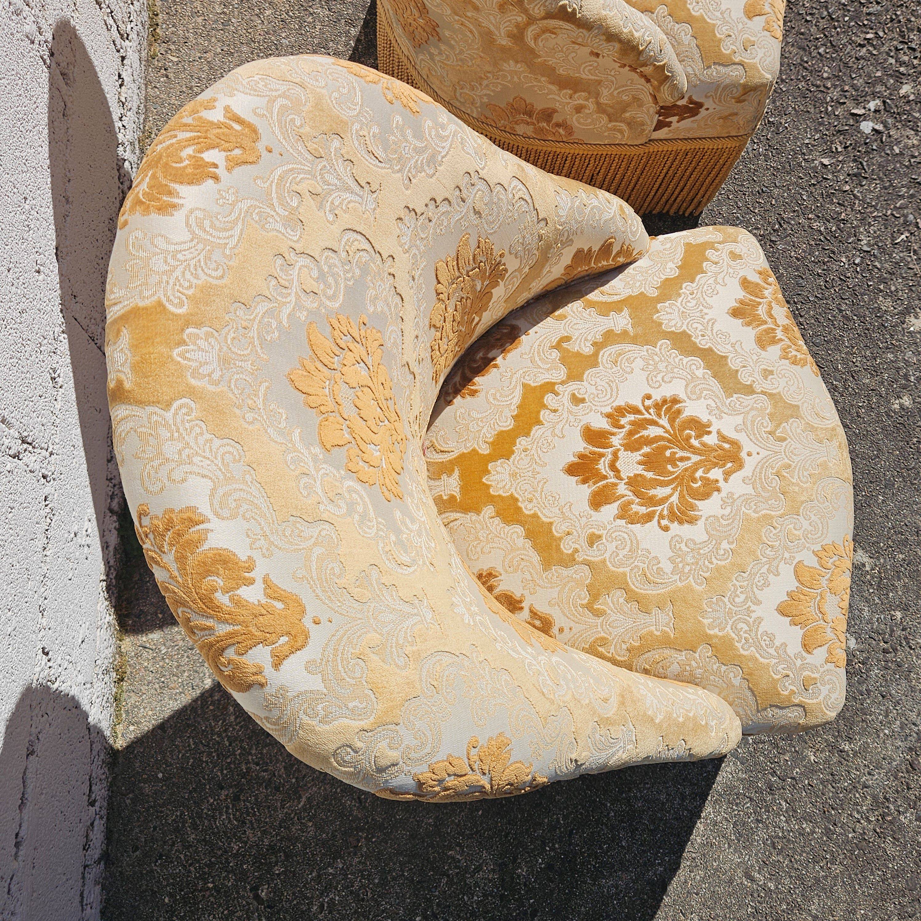 2 French Vintage Crapaud Seater-golden beige Cocktail Chairs 60s