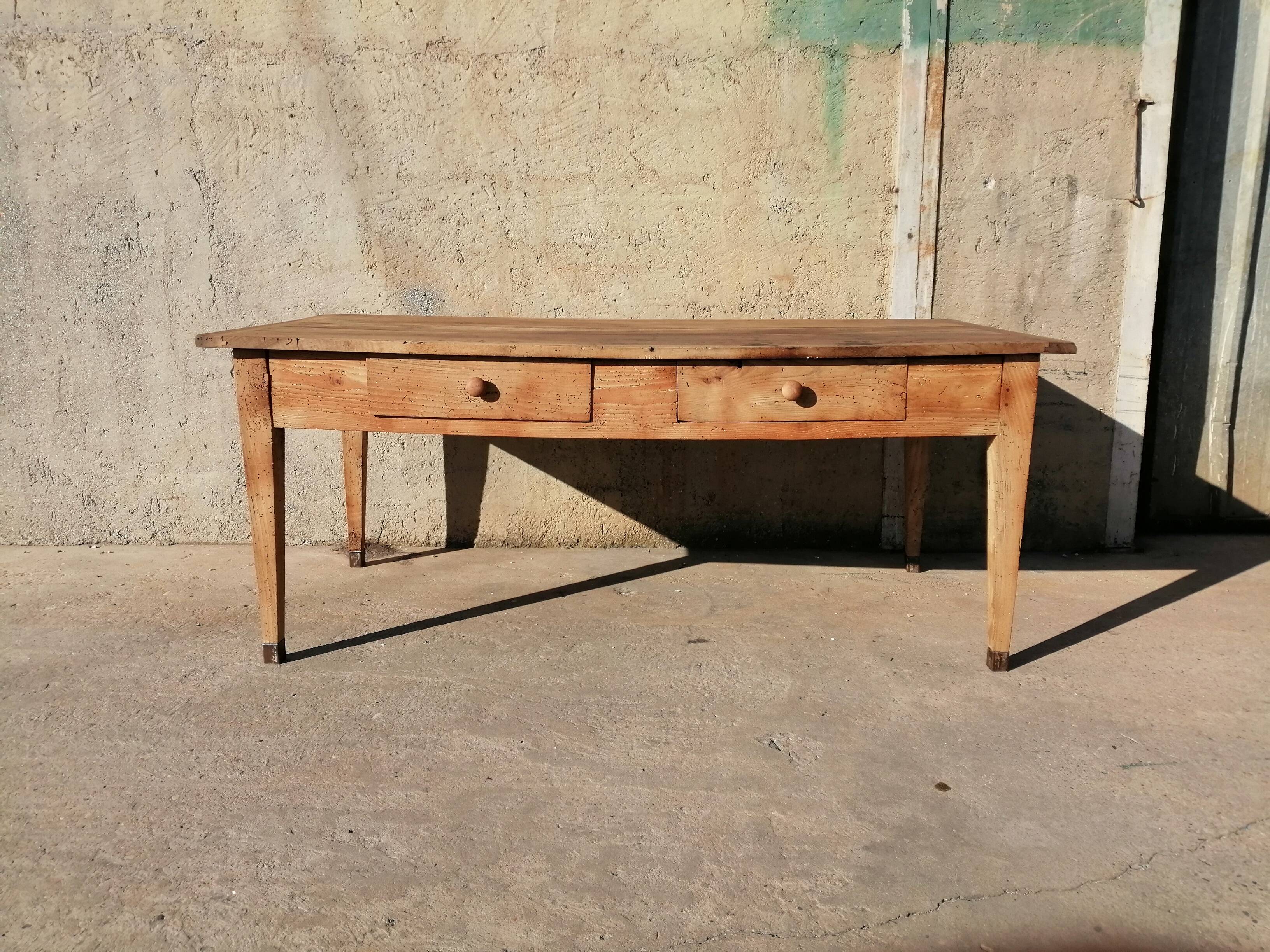 2-drawer pine workshop table