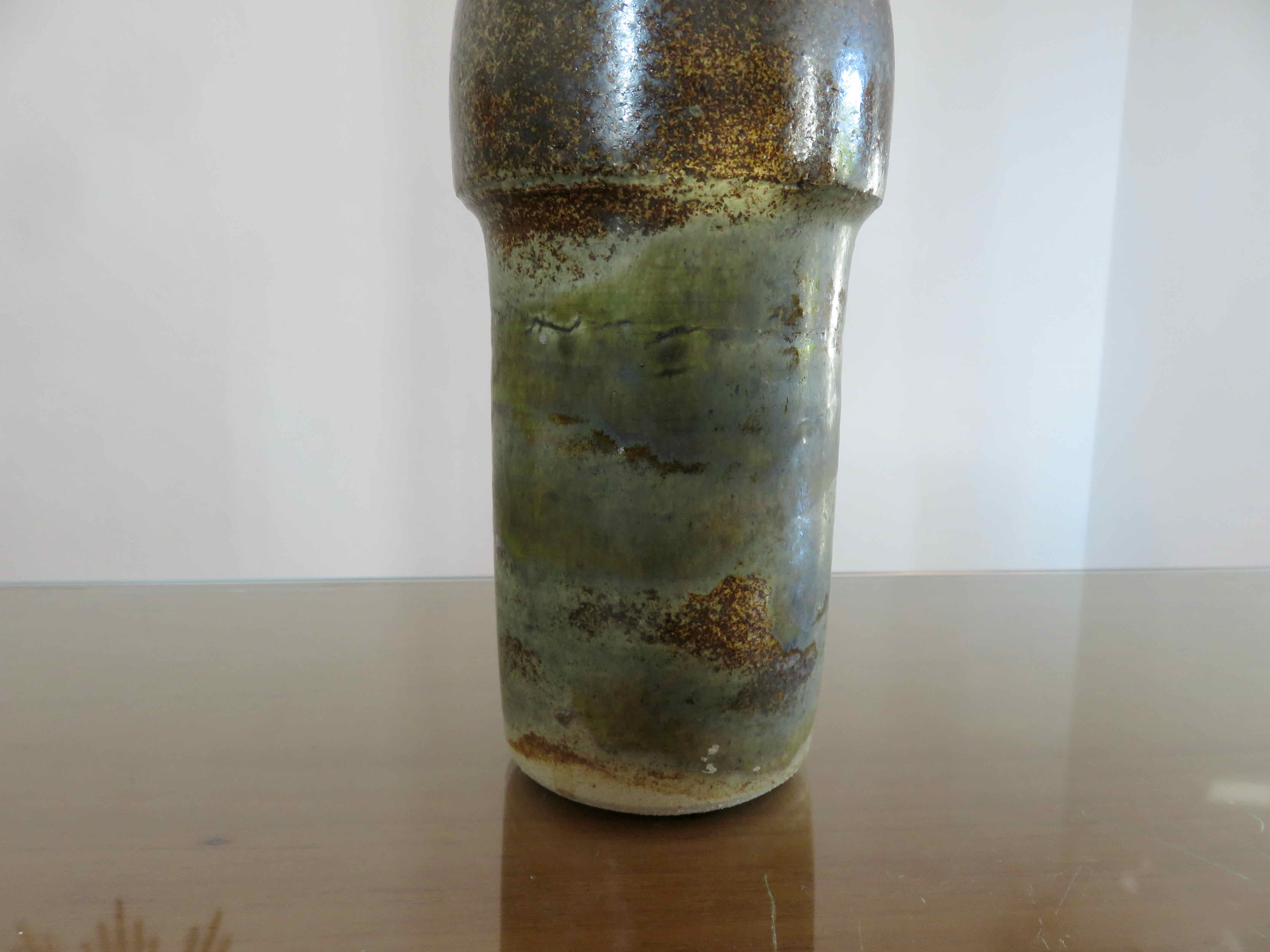 Glazed glazed sandstone soliflore vase 1960