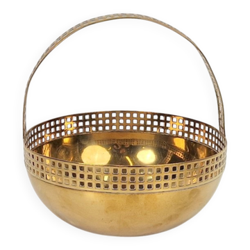 Art Deco Brass Bowl by Fischer Göppingen, 1920s