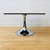 Vintage coffee table chrome tulip foot