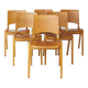 Set of 6 Wilkhahn Stackable Chairs – Beech Wood – Germany 1970s – Vintage