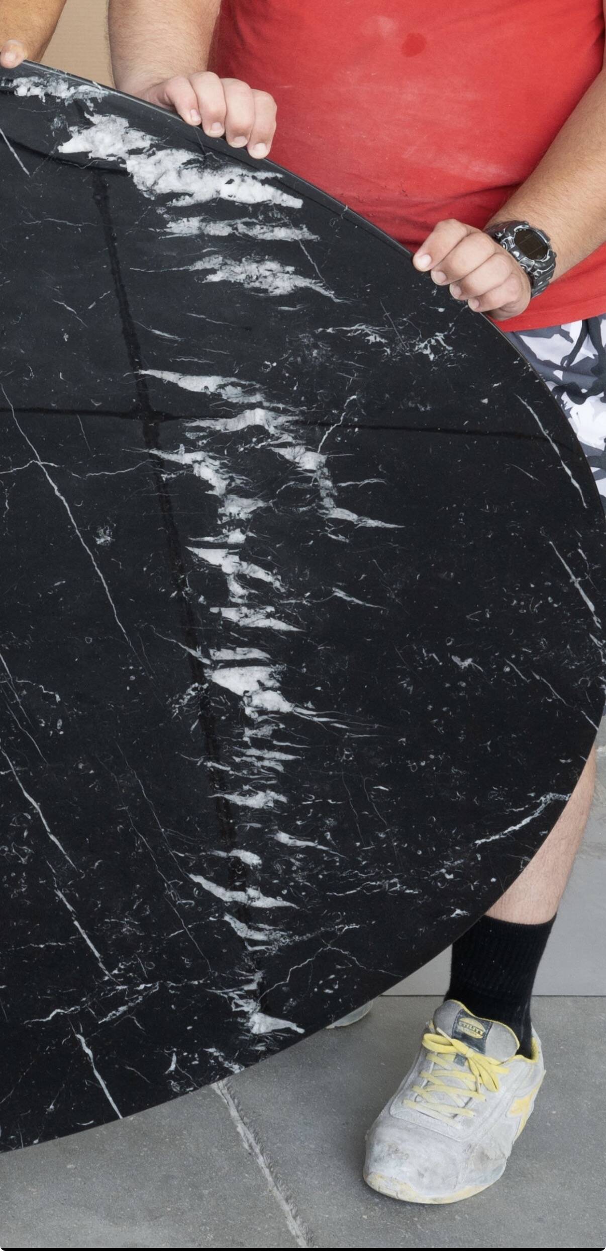 Originele Knoll Tulip ovale 198x121cm Nero Marquina glanzend in NIEUWSTAAT!