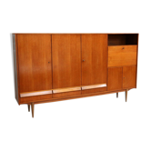 Large vintage teak highboard / high sideboard from the 1960s