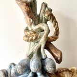 Pair of wooden wall lights, Italy 1950s