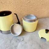 Italian coffee maker enamelled vintage yellow 70s